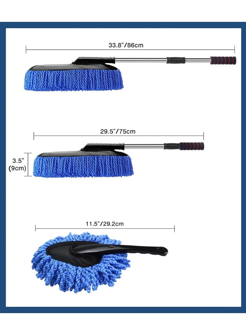 مجموعة غبار السيارة ، 2 حزمة فرشاة غبار السيارة مجموعة مع غبار حبوب اللقاح من الألياف الدقيقة الخدش الحر ، فرشاة غبار السيارة القابلة للتوسع و Duster Dash للسيارة أدوات التنظيف الداخلي الخارجي - Image 2